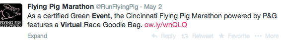 Flying Pig marathon tweet screenshot