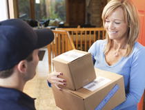 woman receiving delivery