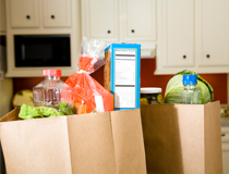 groceries on kitchen counter